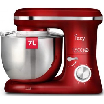 Izzy IZ-1500 Κουζινομηχανή 1400W με Ανοξείδωτο Κάδο 7lt Spicy Red
